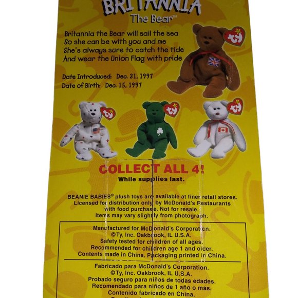 Vintage TY Beanie Babies Britannia Glory Maple Ronald McDonalds House Lot of 3 - Picture 3 of 5